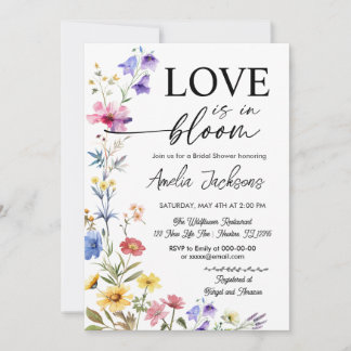 Invitation Fleurs de l'amour en fleurs sauvages shower de mar
