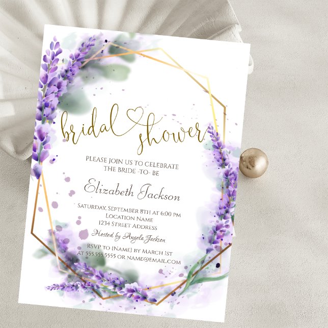 Invitation Fleurs de Lavande Élégantes pour Mariage  (Créateur téléchargé)