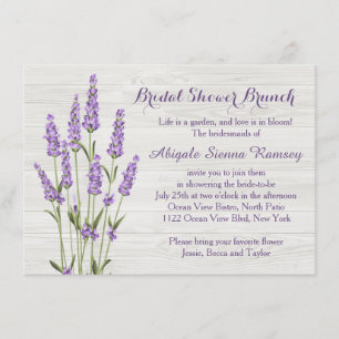 Invitation Fleurs de lavande violette sur Fête des mariées de