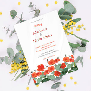 Invitation Fleurs de lotus Lily rose dans l'étang de mariage