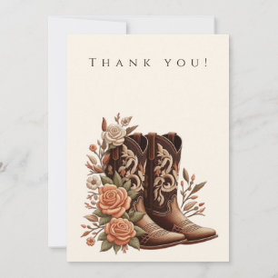 Invitation Fleurs de l'Ouest du pays avec bottes de cowboy