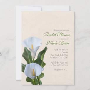 Invitation Fleurs de lys calla Floral Élégant Shower de Marié