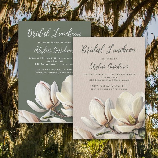 Invitation Fleurs de Magnolia du Sud pour la Marié (Créateur téléchargé)