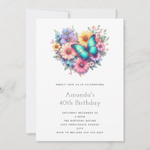 Invitation Fleurs de marguerite avec un joyeux anniversaire d