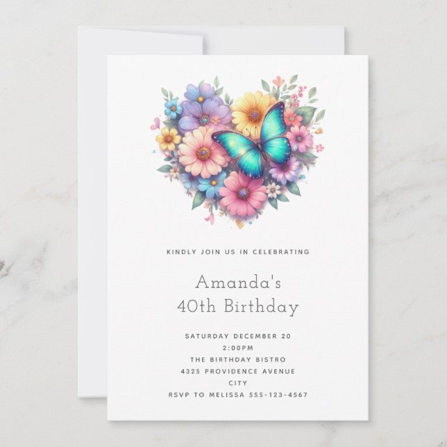 Invitation Fleurs de marguerite avec un joyeux anniversaire d (Devant)