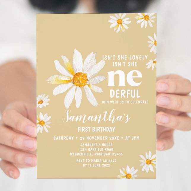 Invitation Fleurs de marguerite jaune n'est-elle pas merveill (Créateur téléchargé)