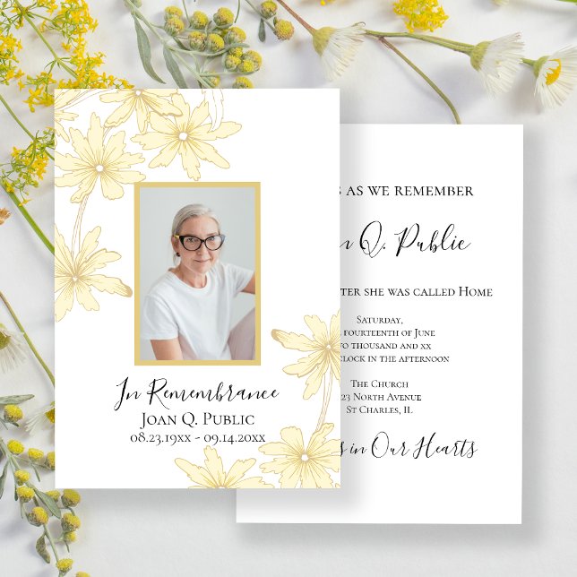 Invitation Fleurs de marguerite jaune pâle Anniversaire de la (Créateur téléchargé)