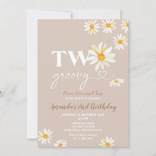 Invitation Fleurs de marguerite rétro deux fête d'anniversair