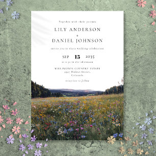 Invitation Fleurs de mariage champêtre aquarelle de fleurs sa