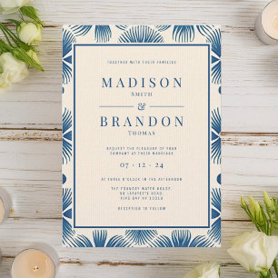 Invitation Fleurs de mariage du milieu du siècle Impression