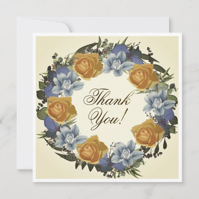 Invitation Fleurs de mariage germinales Merci vectoriel flora (Devant)