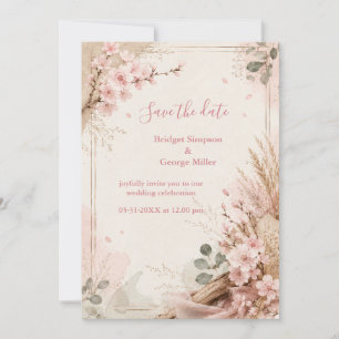 Invitation Fleurs de mariage rustiques Boho Sakura