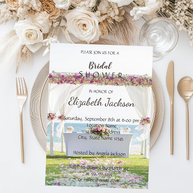 Invitation Fleurs de mariage sur la plage  Enterrement de vie (Créateur téléchargé)