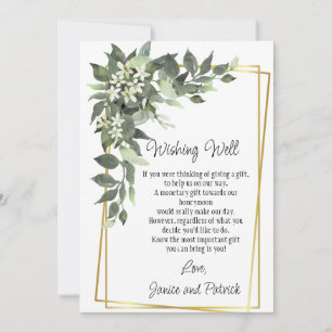 Invitation Fleurs de mariage Vert Foliage Wishing Well Card