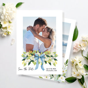 Invitation Fleurs de Nantucket Save the Date Côtière