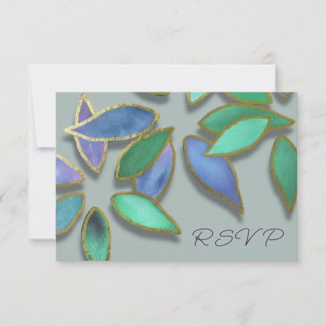 Invitation Fleurs de n'importe quelle occasion bleu-vert aqua (Devant)