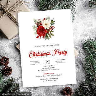 Invitation Fleurs de Noël Classiques Botanique Noël