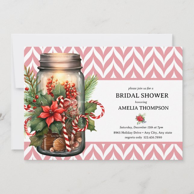 Invitation Fleurs de Noël | Mariage de Noël (Devant)