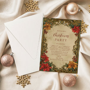 Invitation Fleurs de Noël victoriennes classiques