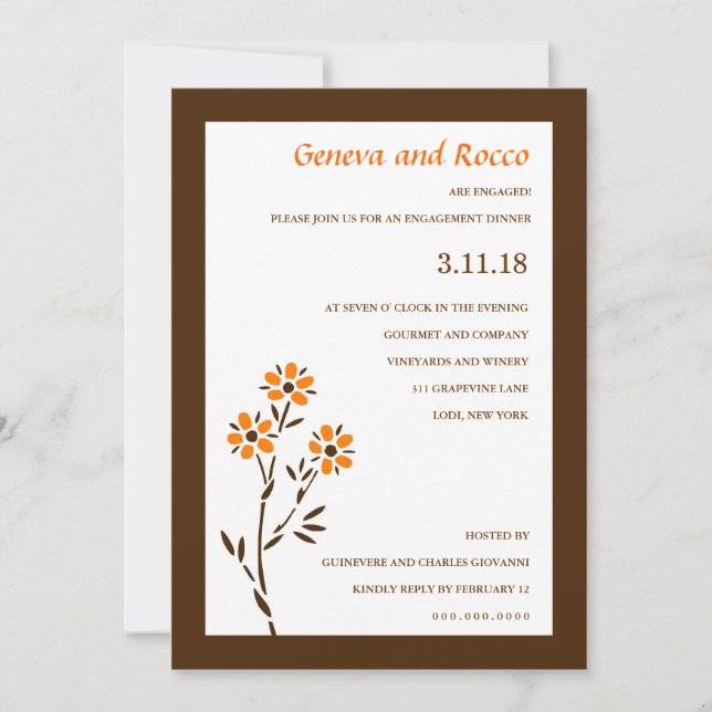 INVITATION FLEURS DE PASSION 311-ORANGE (Devant)