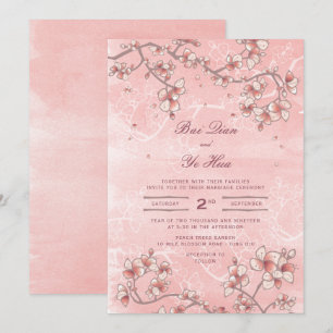 Invitation Fleurs de Peach rose Flores romantiques Mariage as