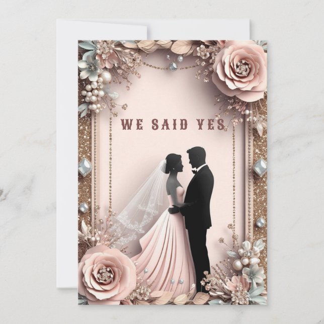 Invitation 🌸 Fleurs de Pêche Mariage de Printemps ✨ (Devant)