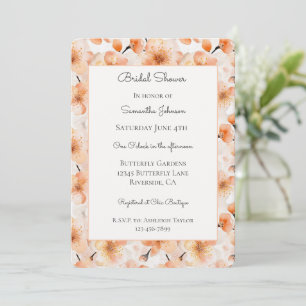 Invitation Fleurs de pêche rose pâle pour la fête de mariage