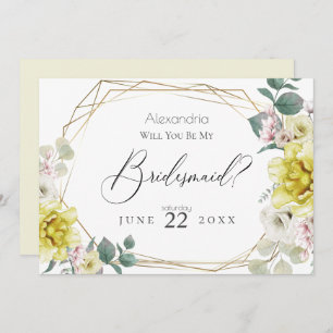 Invitation Fleurs De Peine Jaune Serez-Vous Ma Femme D'Accuei