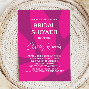 Invitation Fleurs de pétale botanique Mod Fuchsia Baby Shower
