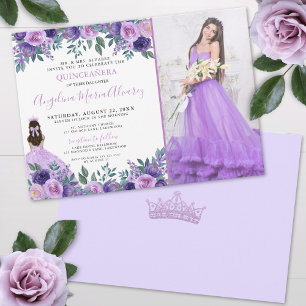Invitation Fleurs de photographie à la lavande pour Quinceane