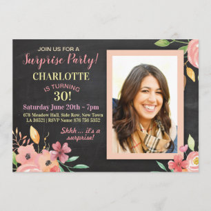 Invitation Fleurs de photos de fête d'anniversaire des femmes