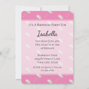 Invitation Fleurs de Pissenlit Rose Chic Anniversaire