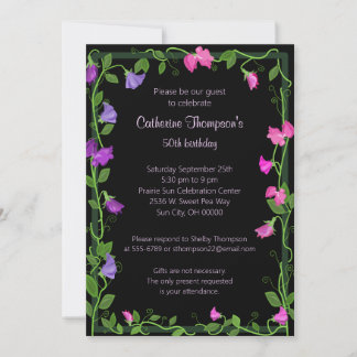 Invitation Fleurs de pois doux