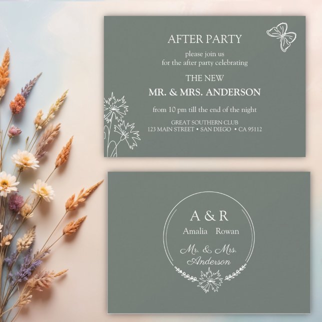 Invitation Fleurs de prairie Mariage après - Fête (Créateur téléchargé)