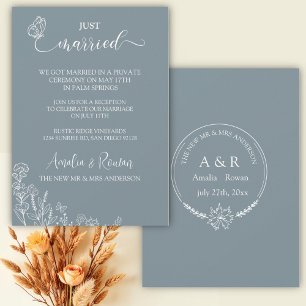 Invitation Fleurs de prairie Mariage vient de se marier