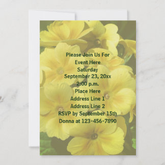 Invitation Fleurs de Primrose Jaune