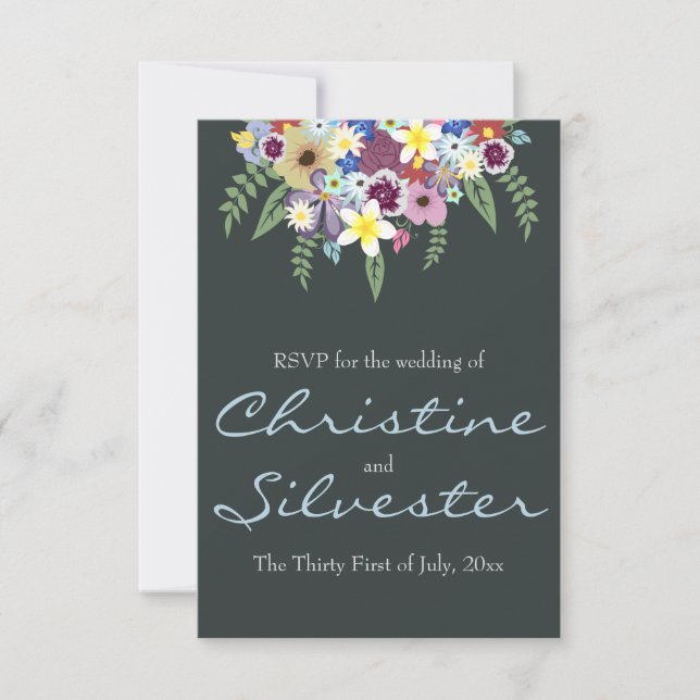 Invitation Fleurs de printemps, 3,5 x 5 RSVP (Devant)