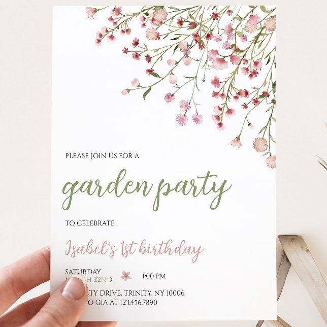 Invitation Fleurs de printemps Anniversaire (Créateur téléchargé)