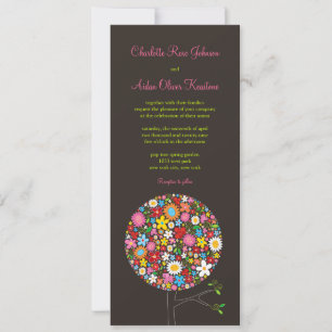Invitation Fleurs de printemps colorées Whimsical Mariage Pop