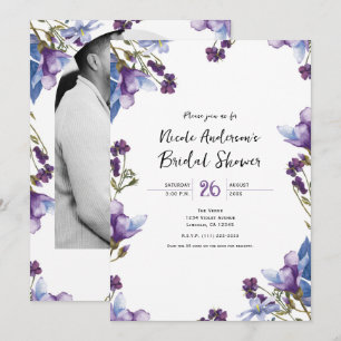 Invitation Fleurs de printemps délicates Mariage violet