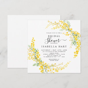 Invitation Fleurs de printemps Mimosa Fête des mariées floral