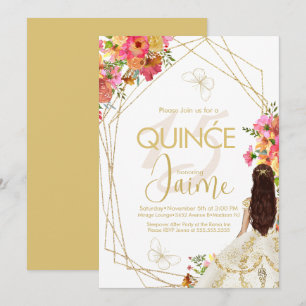 Invitation Fleurs de Quince Monogrammées Jardin Espagnol