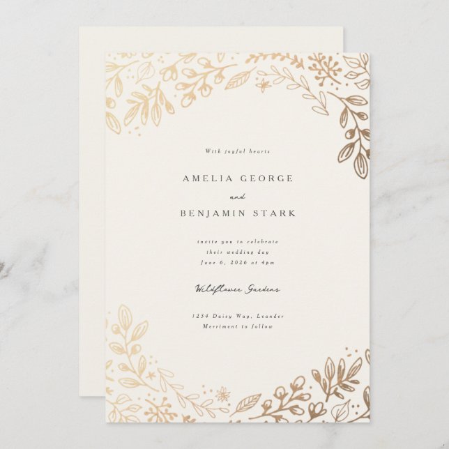 Invitation Fleurs de récolte (Devant / Derrière)