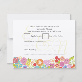 Invitation Fleurs de ressort d'été de mariage de RSVP