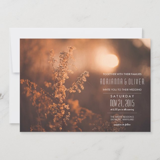 Invitation Fleurs de rêve| Soleil| Mariage (Devant)