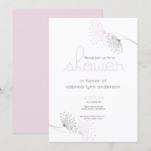 Invitation Fleurs de rose et de charbon de bois minimal chic