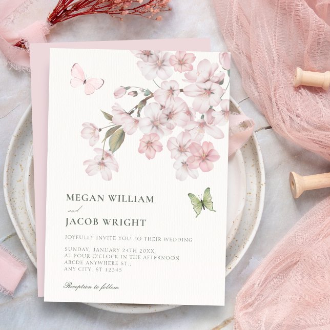Invitation Fleurs de Sakura mariage en fleurs (Créateur téléchargé)