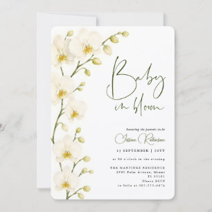 Invitation Fleurs de serre Orchidée blanche Fleurir Shower de