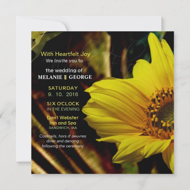 Invitation Fleurs de soleil Abstraites fleurs sauvages (Dos)