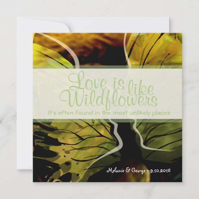 Invitation Fleurs de soleil Abstraites fleurs sauvages (Devant)